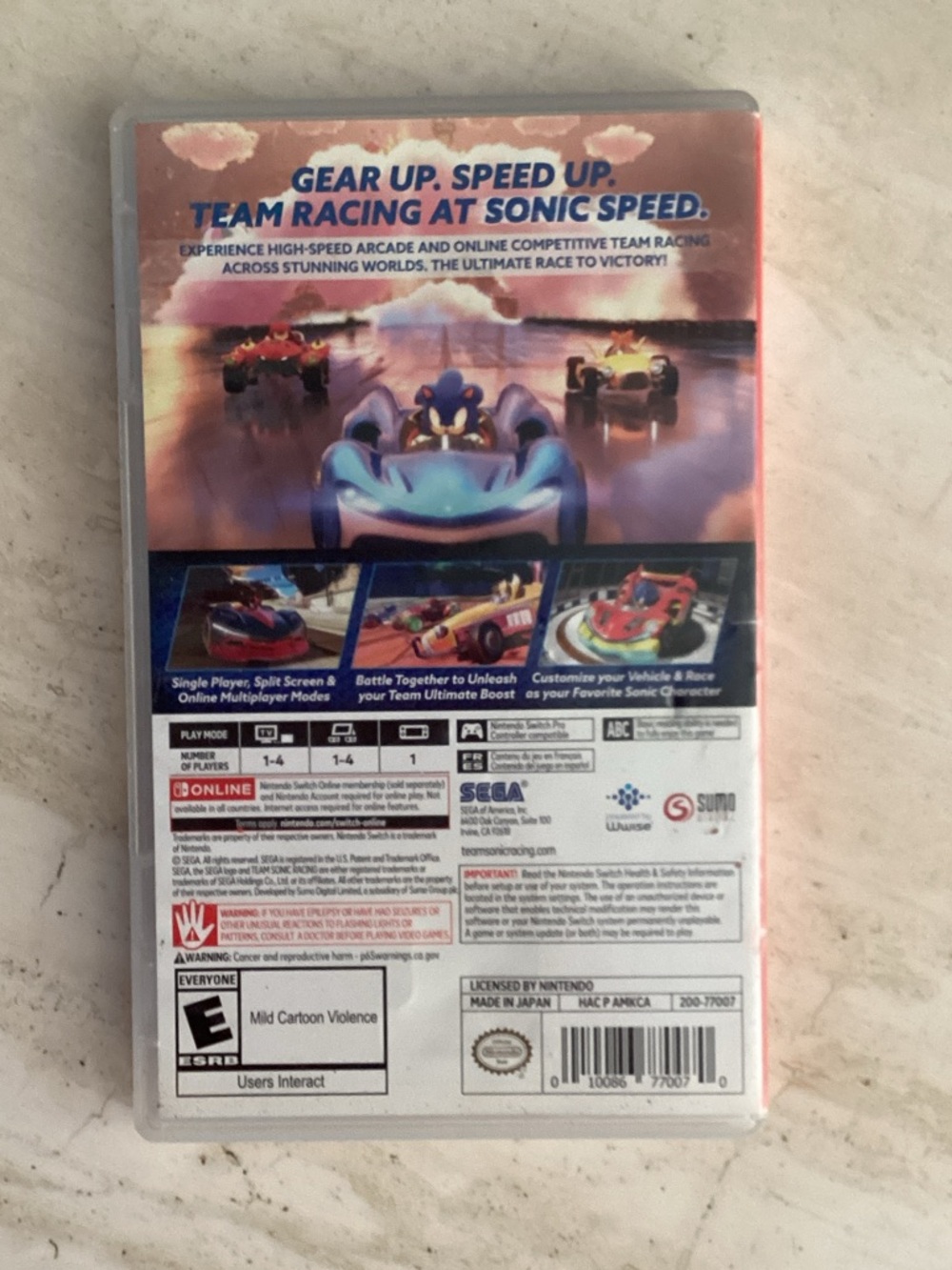 Team Sonic Racing Nintendo Switch Game Complete CIB - Picture 2 of 5